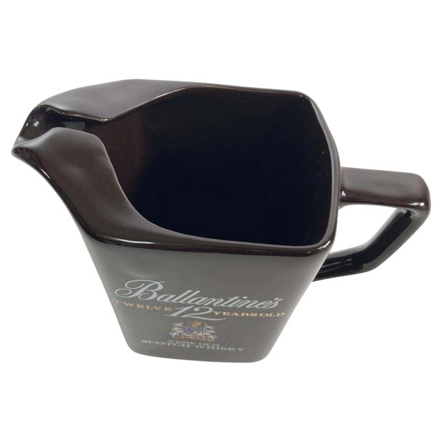 Postmodern Vintage Black Barware Water Pitcher for Ballantine's 1980's For Sale - Image 3 of 10