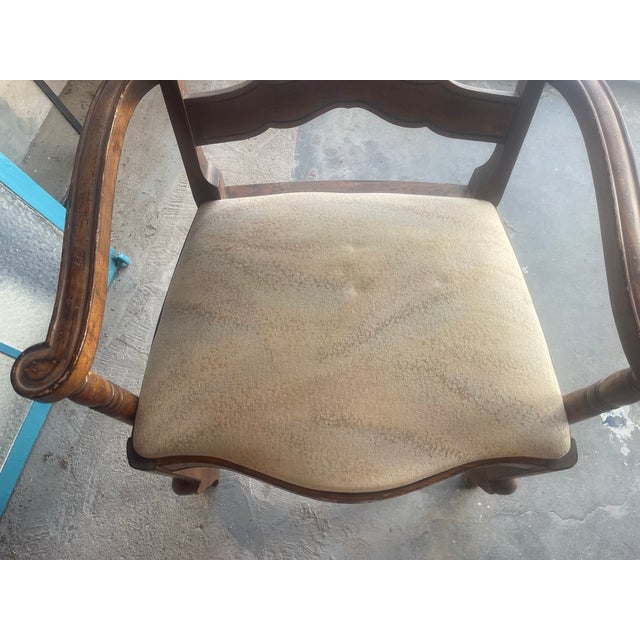 1980s Pair of French Country Dining Room Arm Chairs For Sale - Image 13 of 17