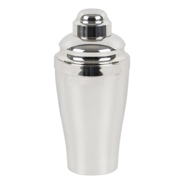 1940s Saint Medard Art Deco Silver Plate Cocktail Shaker with Squeezer For Sale
