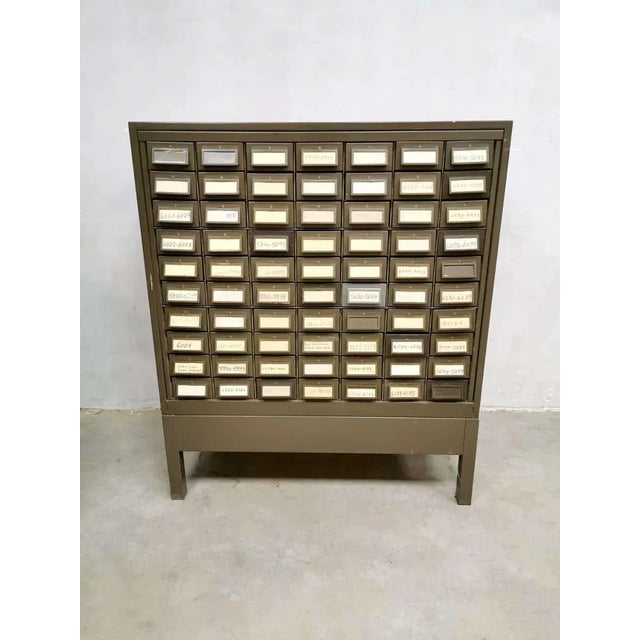 Vintage American Industrial Metal File Cabinet For Sale - Image 6 of 6
