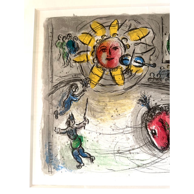 Mid-Century Modern Marc Chagall Soleil Au Cheval Rouge Lithograph 1979, Framed For Sale - Image 3 of 4