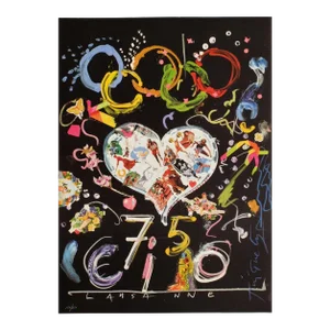 1992 Jean Tinguely Olympic Committee Anniversary Lithograph Poster