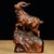 Brown Chinese Hand-Carved Boxwood Goat Figurine, Auspicious Symbol For Sale - Image 8 of 10