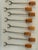 Metal Mid 20th Century Set of 12 Mexican Honey Onyx Cocktail Forks in Amber Tones, Mid-Century Modern For Sale - Image 7 of 12