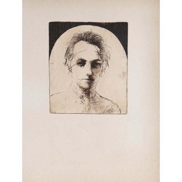 Artist: Unknown Title: Untitled - Portrait of Man (7) Year: circa 1965 Medium: Etching on Arches Paper Image Size: 7 x...