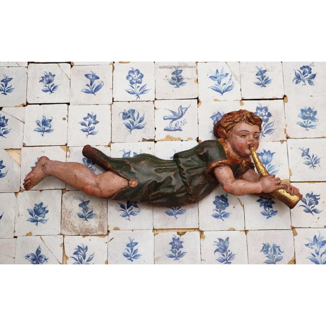 Date: 18th Century. Country: Portugal. Material: Polychrome Wood. Item condition: Some flaws and cracks along the...
