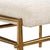 Metal Karleen Plush White Small Brass Bench For Sale - Image 7 of 7