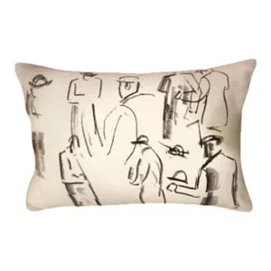 Two Rows of Gentlemen Linen Pillow