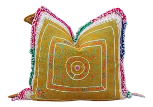 Pari Thar Silk Embroidered Antique Pillow