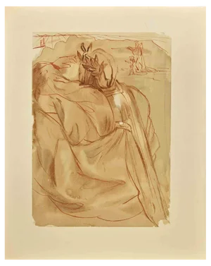 Salvador Dali, The Divine Comedy, Plate 30, Purgatory: Repentance, Woodcut, 1963