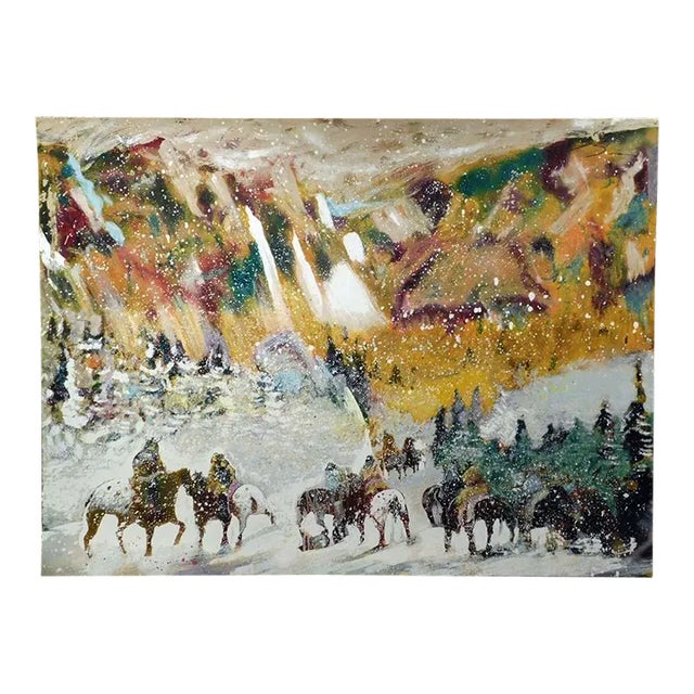 Earl Biss "Autumn Storm on the Crazy Woman Mountain" Hand Signed Limited Edition Serigraph For Sale