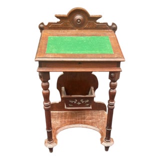 Late 19th Century Carved Walnut Victorian Flip Top Desk For Sale