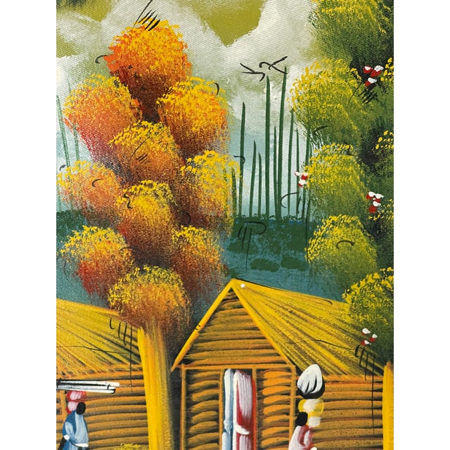 Vintage Haitian Naive Folk Art Painting Signed Roberson For Sale In Miami - Image 6 of 6