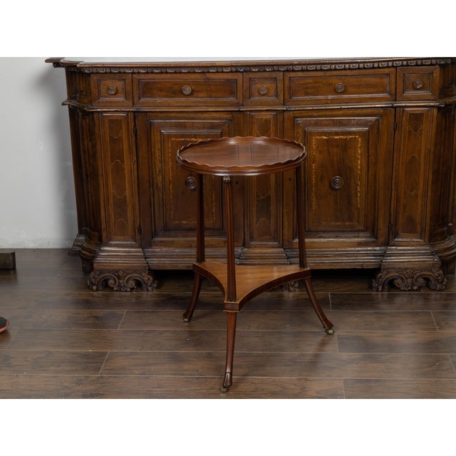 Early 19th Century English Regency Period 1820s Mahogany Guéridon Table with Pie Crust Tray Top For Sale - Image 5 of 9