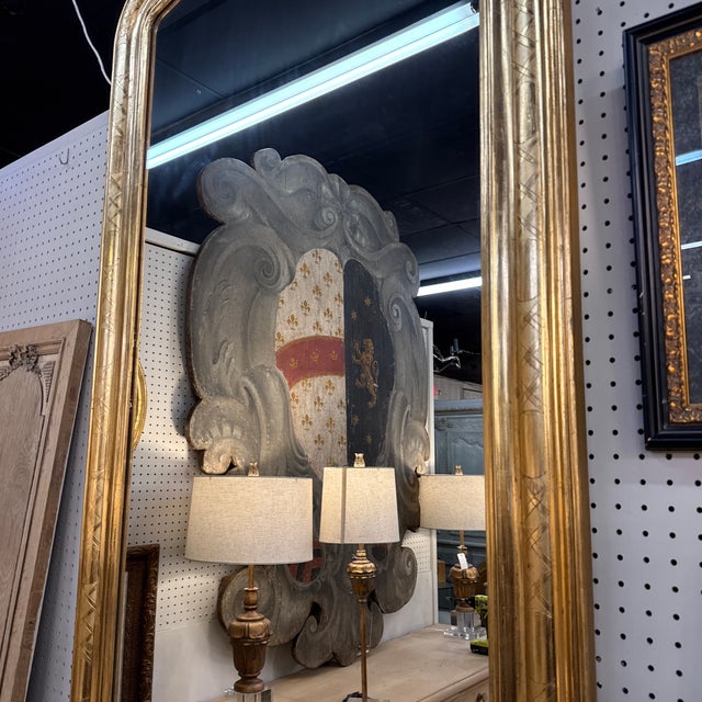 Late 20th Century French Louis Philippe Giltwood Mirror (Pair Available) For Sale - Image 5 of 9