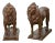 Contemporary Bronze with Dark Patina Lion Sculptures on Bases - A Pair For Sale