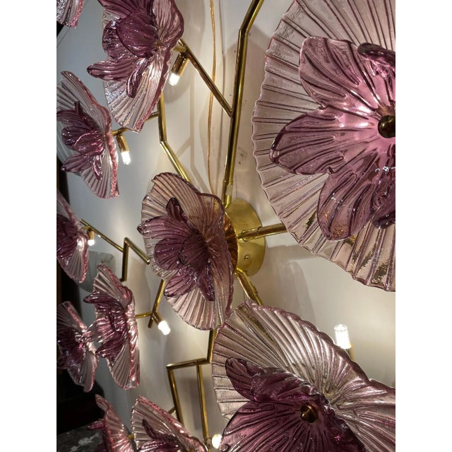 Early 21st Century Modern Murano Glass Flower Form Wall Art For Sale - Image 5 of 6