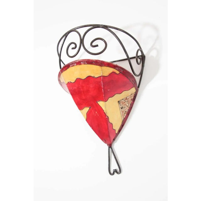 Islamic Vintage Parchment Moroccan African Tribal Art Wall Sconce For Sale - Image 3 of 9