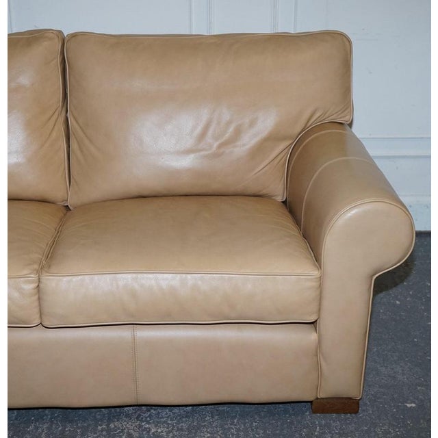 Latte Brown Leather Two Seater Sofa by Multiyork England For Sale - Image 4 of 18