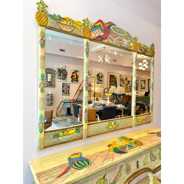Vintage Hand Crafted Mexican Console and Mirror Set by Diseños Caaesa For Sale - Image 4 of 13
