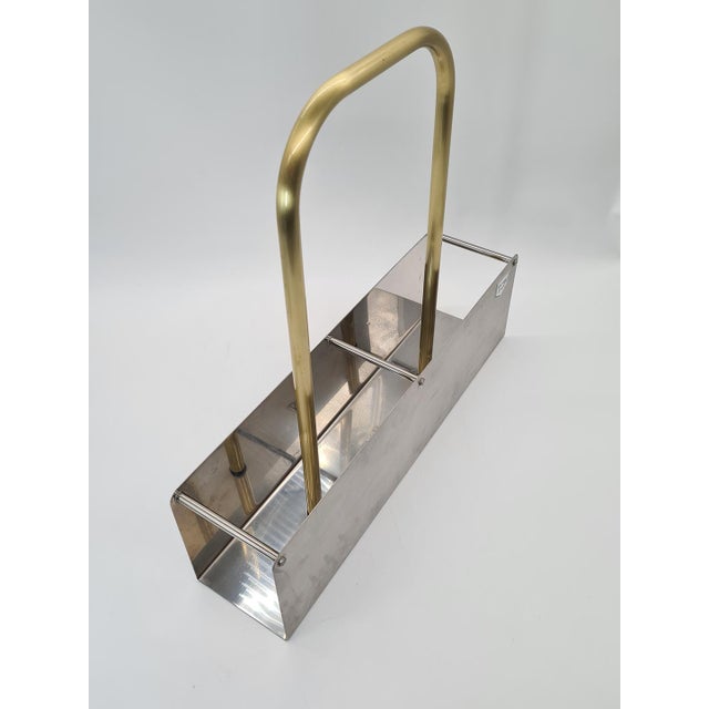 Metal Vintage 4-Bottle Rack from Ristok, Germany, 1970s For Sale - Image 7 of 12