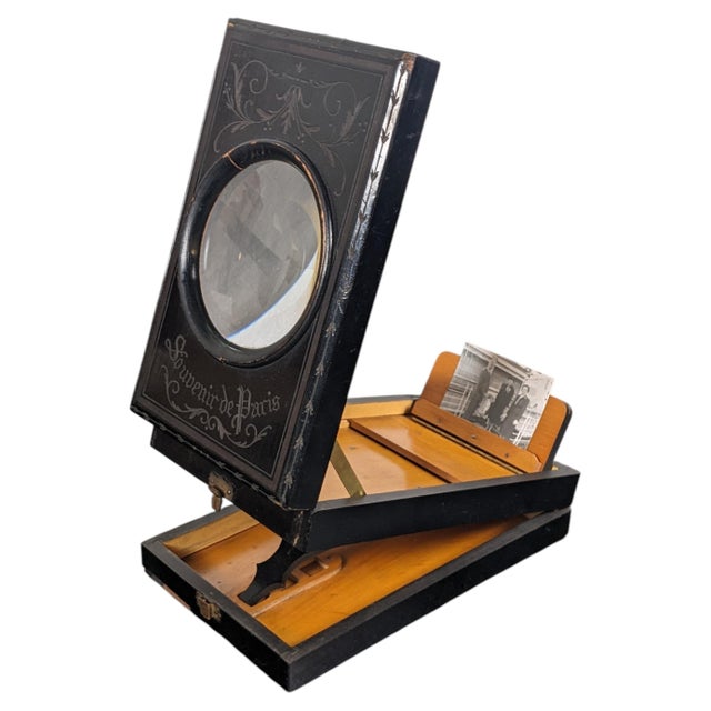Antique French Napoleon III Stereo Graphoscope, made in Paris. This exquisite Napoleon III period graphoscope is a...