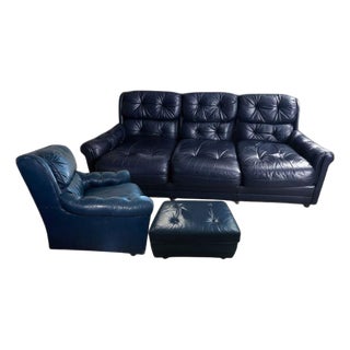 Elevate Your Home With This Stunning, Vintage Lone Star Leather Living Room Collection For Sale