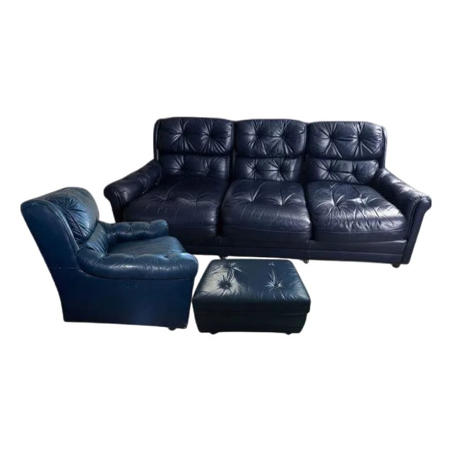 Elevate Your Home With This Stunning, Vintage Lone Star Leather Living Room Collection For Sale