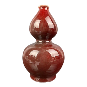 Chinese Vintage Porcelain Vase Old Porcelain Factory Flambé Glaze Porcelain Double-Gourd Vase