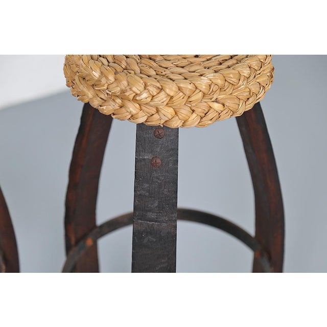 1950s Vintage French Bar Stools by Frida Minet and Adrien Audoux, 1950s, Set of 2 For Sale - Image 5 of 14