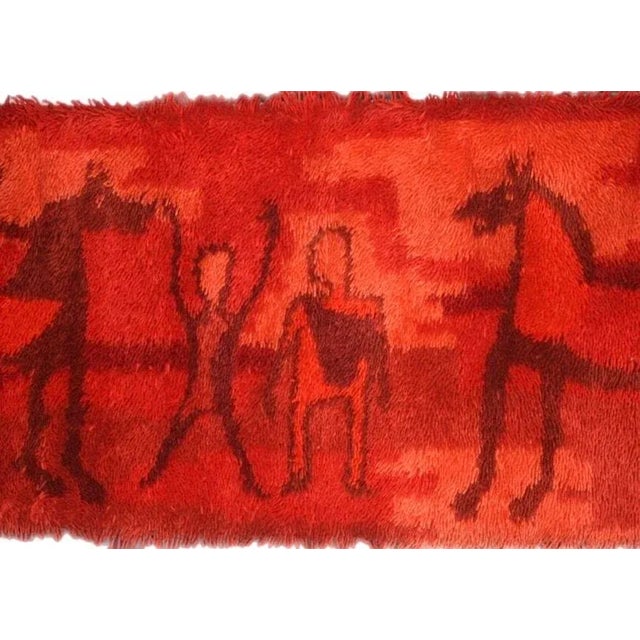 Sale! 60s Vintage Ege Rya Rug Wool Danish Modern Cubist Etruscan Horses & Riders Textile Art Wall Hanging For Sale In Tampa - Image 6 of 12
