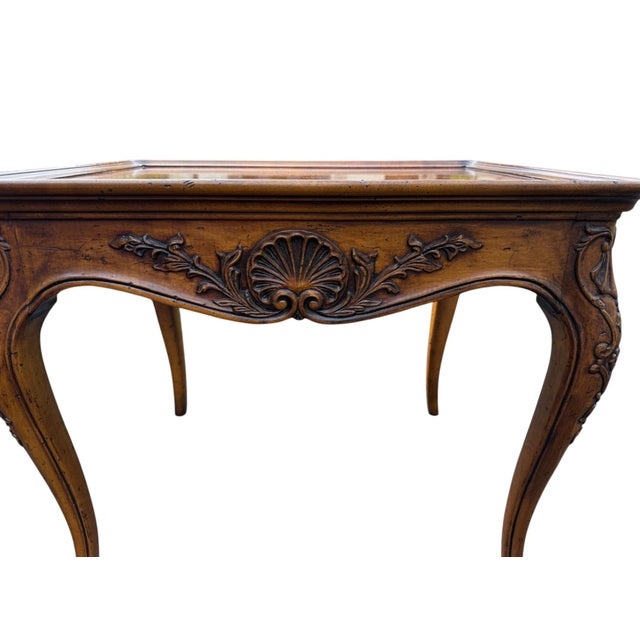 Henredon Country French Square Walnut Side Accent Table 3201-42 For Sale - Image 9 of 15