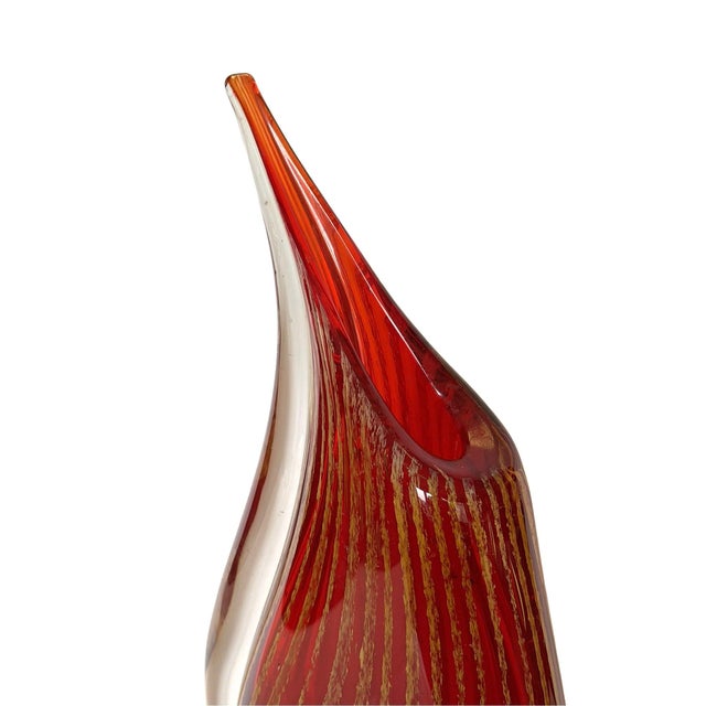 Glass Art Glass Vase in Red and Gold From Monarch Glass Studio For Sale - Image 7 of 14