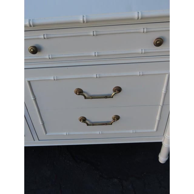 Thomasville Hollywood Regency Faux Bamboo Painted Long Sideboard Dresser 6645 For Sale - Image 10 of 18