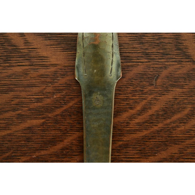 Metal Roycroft Arts & Crafts Trefoil Hammered Brass Over Copper Letter Opener For Sale - Image 7 of 13