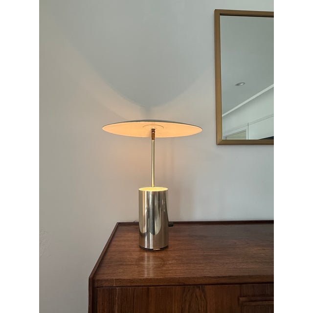 This rare Half-Nelson reflector table lamp, designed by George Nelson and manufactured by Koch & Lowy in the late 1970s,...