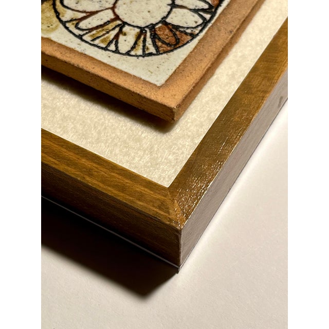 Mid-Century Modern Rare! Mid Century Modern 1970s David D. Cunningham Ceramic Wall Tile Framed For Sale - Image 3 of 8