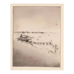 1930s Alexander Blum Bath Beach Brooklyn Etching