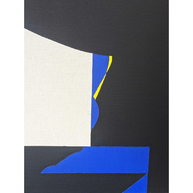 Emmanuel Araujo "Alesund" Contemporary Blue, Yellow & Black Geometric Abstract Painting, 2019 For Sale - Image 10 of 11