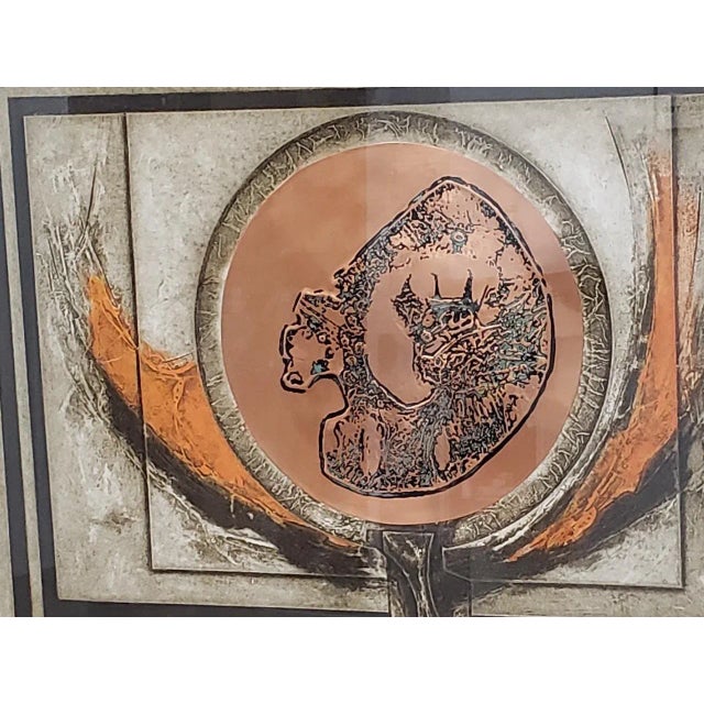 Mid-Century Modern Jb Thompson "Photon" Mixed Media Etching W/ Copper and Aquatint Limited Edition C. 1970s For Sale - Image 3 of 10