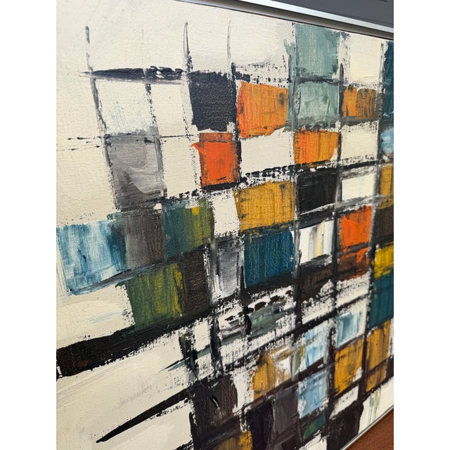 Abstract 1970s Original Large Framed Abstract Painting by Tom Hayward For Sale - Image 3 of 8