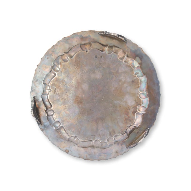Antique Sheffield Silverplate Salver With Monogram For Sale - Image 4 of 4
