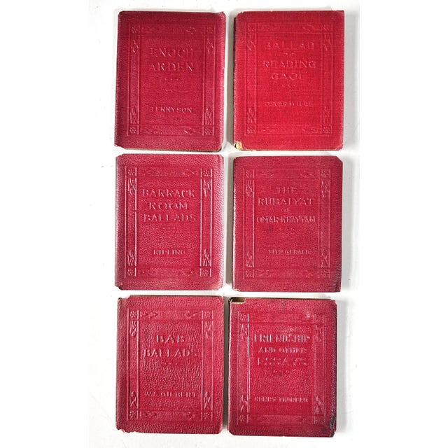 American 1920s Miniature Red Leather Book Set - 15 Volume “Little Luxart Library” Decorative Collection For Sale - Image 3 of 7