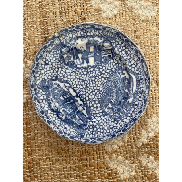 Antique 4 Piece Blue White Transferware Chinese Bird Pattern William Adams & Son For Sale - Image 12 of 12