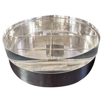 Vintage Silver-plated Metal & Methacrylate, 1960s For Sale