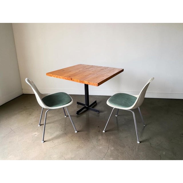 Vintage Les Arcs dining table attributed to Charlotte Perriand, France, 1960s. Rare size of 90x100cm. The table features a...
