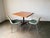 Vintage Les Arcs dining table attributed to Charlotte Perriand, France, 1960s. Rare size of 90x100cm. The table features a...