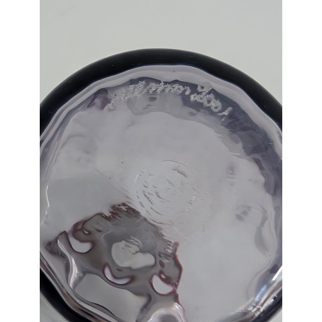 Glass Venini Monofiori Rigadin Pale Purple Glass Vase Signed by Artist For Sale - Image 7 of 7