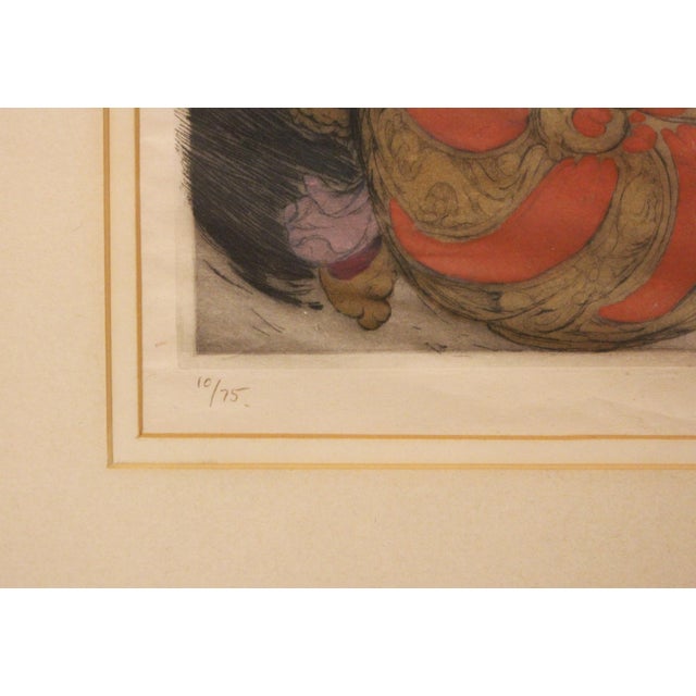 Early 20th Century Circa 1920s-30s English "Listening to Music" Drypoint Etching by Elyse Ashe Lord For Sale - Image 5 of 9