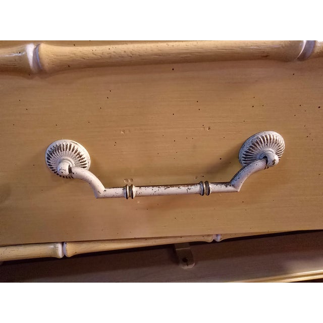 Yellow 1970s Thomasville Allegro Yellow Faux Bamboo Dresser, Attributed For Sale - Image 8 of 17